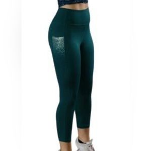 ZYIA Crystal teal reflective light & tight pocket high-rise capri leggings 20”.